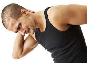 The pain in the neck is a symptom of a neck osteochondrosis